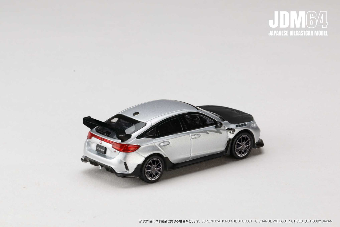 PREORDER HOBBY JAPAN JDM64 1/64 Civic Type R (FL5) Mugen Group.B 2024 - MATTE SILVER HJDM005B-33 (Approx. Release Date : Q3 2026 subjects to the manufacturer's final decision)