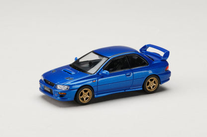 PREORDER HOBBY JAPAN JDM64 1/64 Subaru Impreza WRX type R Sti Version with WR Type Front Bumper - SONIC BLUE (MICA) HJDM006-20 (Approx. Release Date : Q2 2026 subjects to the manufacturer's final decision)