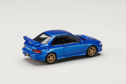 PREORDER HOBBY JAPAN JDM64 1/64 Subaru Impreza WRX type R Sti Version with WR Type Front Bumper - SONIC BLUE (MICA) HJDM006-20 (Approx. Release Date : Q2 2026 subjects to the manufacturer's final decision)