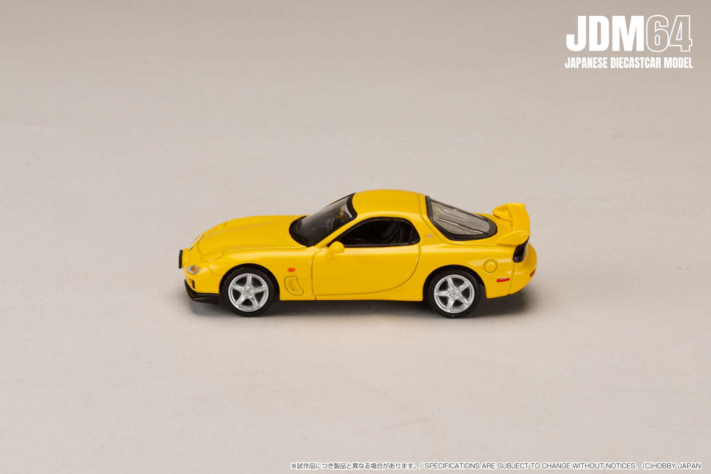 HOBBY JAPAN JDM64 1/64 MAZDA RX-7 (FD3S) Type R Bathurst R SUNBURST YELLOW HJDM007A-14