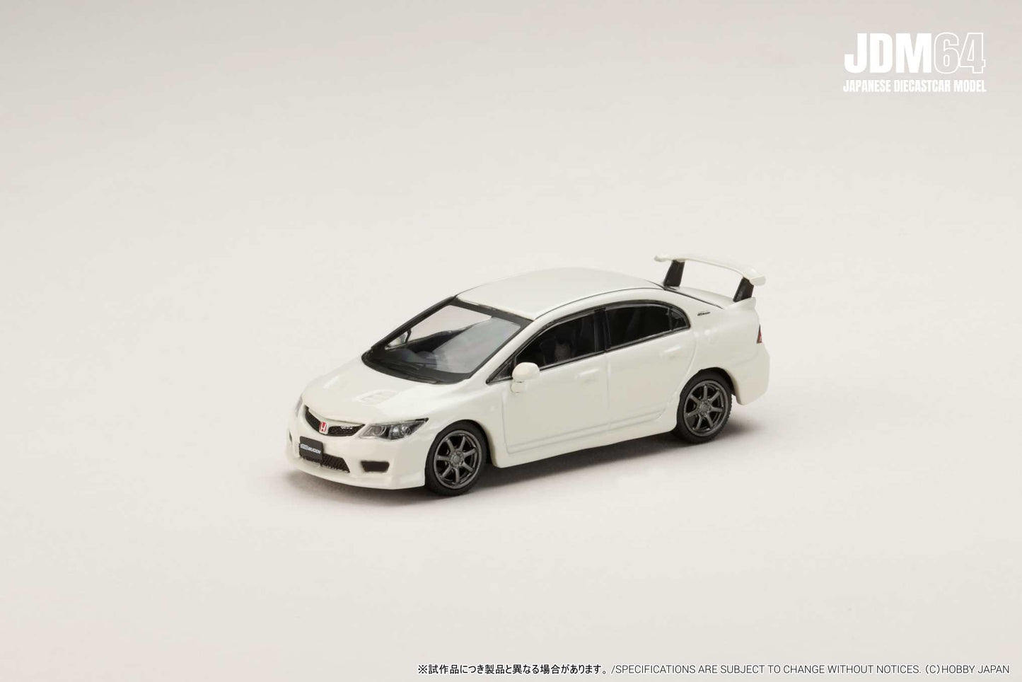 PREORDER HOBBY JAPAN JDM64 1/64 MUGEN CIVIC TYPE R (FD2) Championship White HJDM010-16 (Approx. Release Date : Q2 2026 subjects to the manufacturer's final decision)
