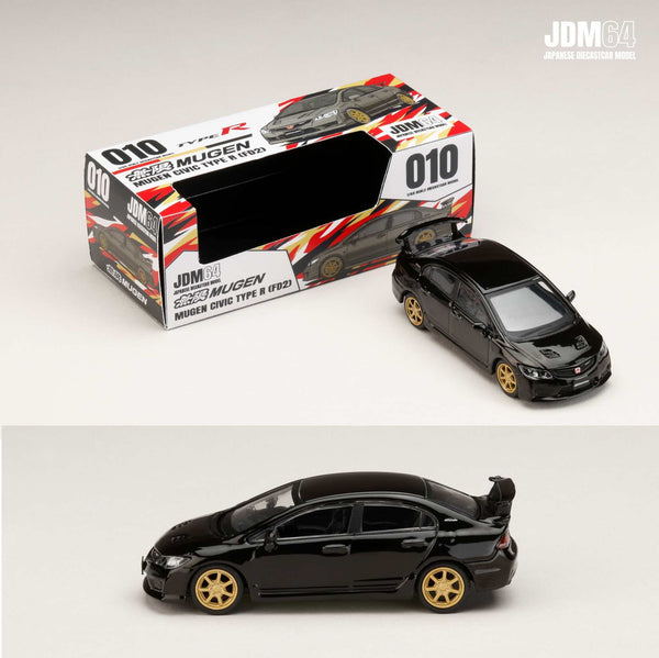 PREORDER HOBBY JAPAN JDM64 1/64 MUGEN CIVIC TYPE R (FD2) Crystal Black Pearl HJDM010-17 (Approx. Release Date : Q2 2026 subjects to the manufacturer's final decision)