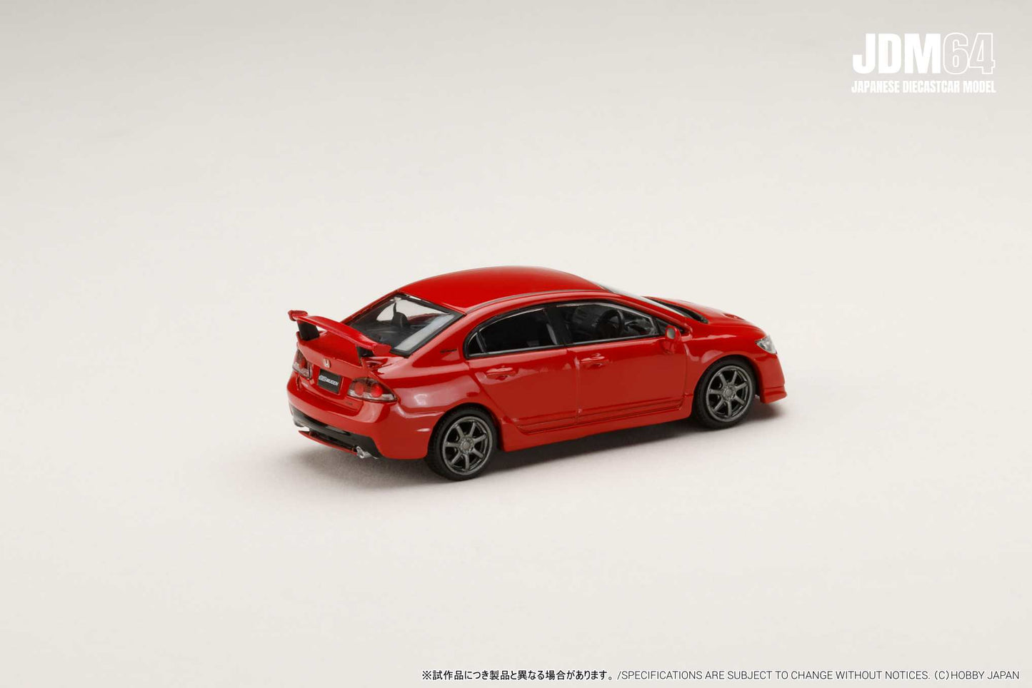 PREORDER HOBBY JAPAN JDM64 1/64 MUGEN CIVIC TYPE R (FD2) Milano Red HJDM010-18 (Approx. Release Date : Q2 2026 subjects to the manufacturer's final decision)