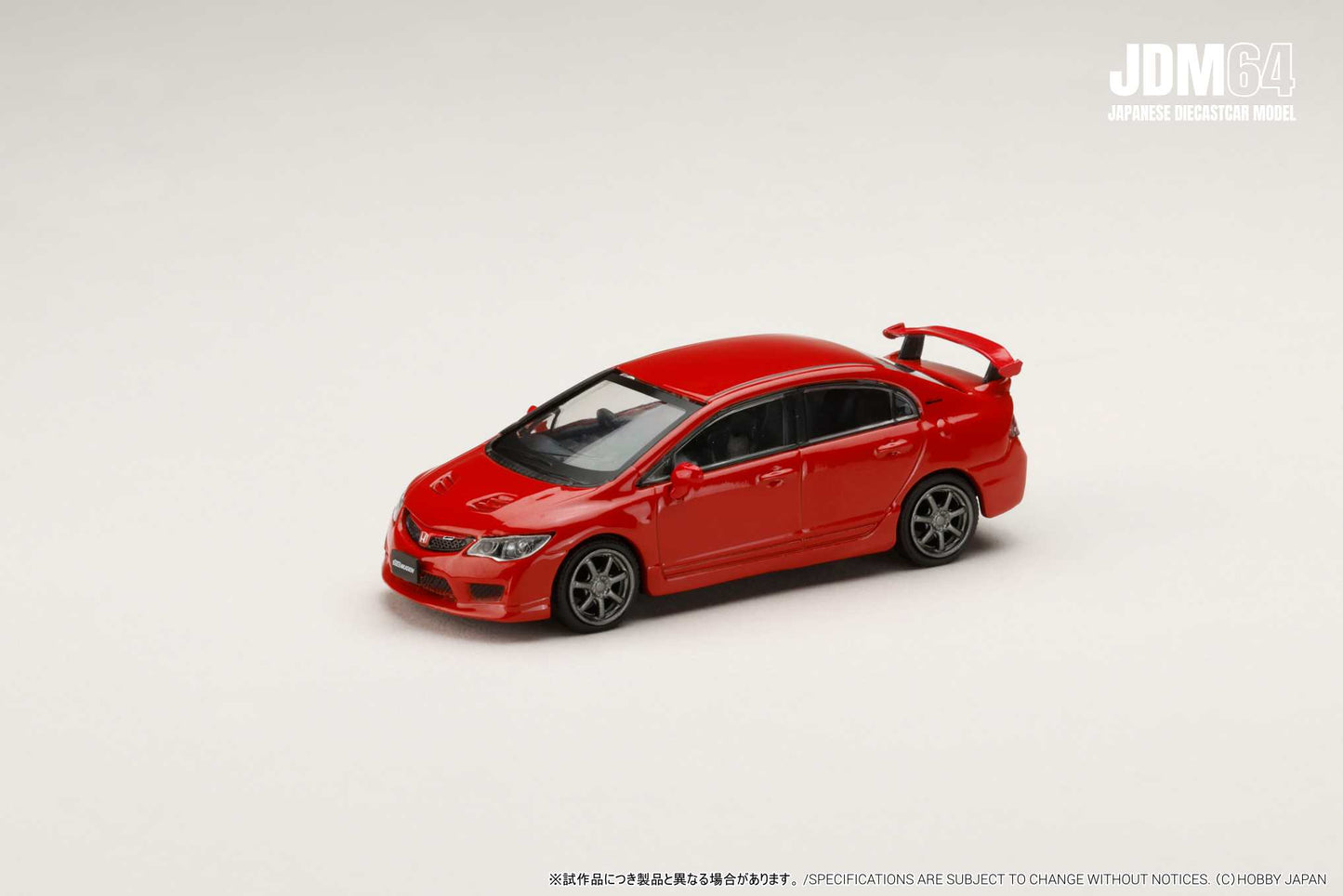 PREORDER HOBBY JAPAN JDM64 1/64 MUGEN CIVIC TYPE R (FD2) Milano Red HJDM010-18 (Approx. Release Date : Q2 2026 subjects to the manufacturer's final decision)