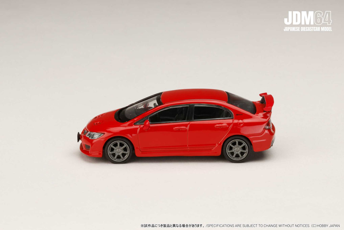 PREORDER HOBBY JAPAN JDM64 1/64 MUGEN CIVIC TYPE R (FD2) Milano Red HJDM010-18 (Approx. Release Date : Q2 2026 subjects to the manufacturer's final decision)