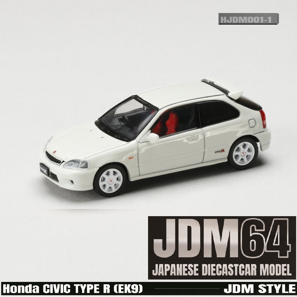 JDM64 by HOBBY JAPAN 1/64 Honda CIVIC TYPE R (EK9) - Championship White HJDM001-1