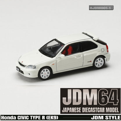 JDM64 by HOBBY JAPAN 1/64 Honda CIVIC TYPE R (EK9) - Championship White HJDM001-1