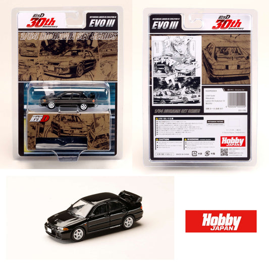 HOBBY JAPAN JDM64 INITIAL D 30th Anniversary Blister Pack Series 1/64 Mitsubishi Lancer RS Evolution III / INITIAL D  Kyoichi Sudo VS Ryosuke Takahashi HJDMD004