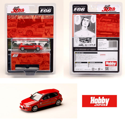 HOBBY JAPAN JDM64 INITIAL D 30th Anniversary Blister Pack Series 1/64 Honda CIVIC (EG6) Myogi Night Kids / INITIAL D  Shingo Shoji VS Takumi Fujiwara HJDMD006