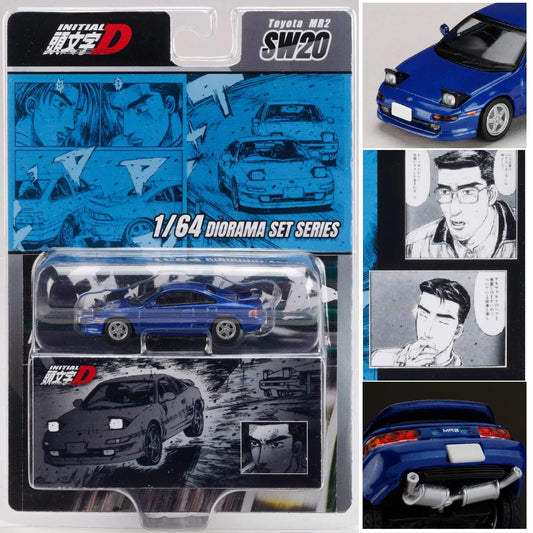 PREORDER HOBBY JAPAN JDM64 1/64 Toyota MR2 (SW20) Initial D Kai Kogashiwa VS Takumi Fujiwara HJDMD009 (Approx. Release Date : Q2 2026 subjects to the manufacturer's final decision)