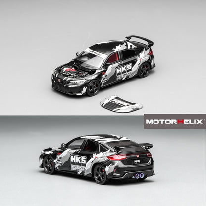 Motorhelix 1/64 Honda Civic TYPE R (FL5) HKS Matte Black