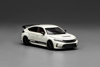 PREORDER Motorhelix 1/64 Honda Civic TYPE R (FL5) HKS Championship White (Approx. Release Date: Q1 2026 and subject to the manufacturer's final decision)