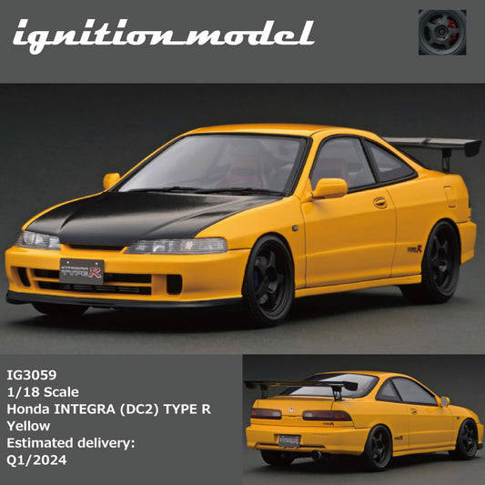 PREORDER Ignition Model 1/18 Honda INTEGRA (DC2) TYPE R Yellow  IG3059 (Approx. Release Date : Q1 2024 subject to manufacturer's final decision)