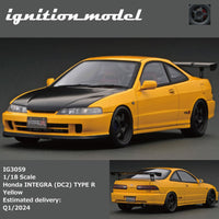 PREORDER Ignition Model 1/18 Honda INTEGRA (DC2) TYPE R Yellow  IG3059 (Approx. Release Date : Q1 2024 subject to manufacturer's final decision)