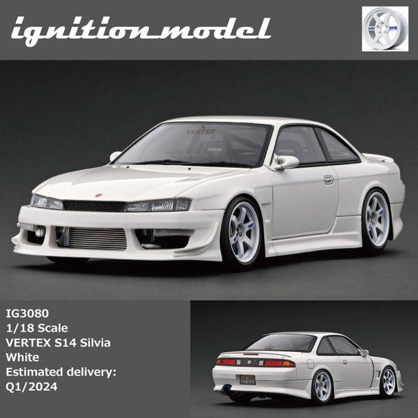 PREORDER Ignition Model 1/18 VERTEX S14 Silvia White IG3080 (Approx.  Release Date : Q1 2024 subject to manufacturer's final decision)