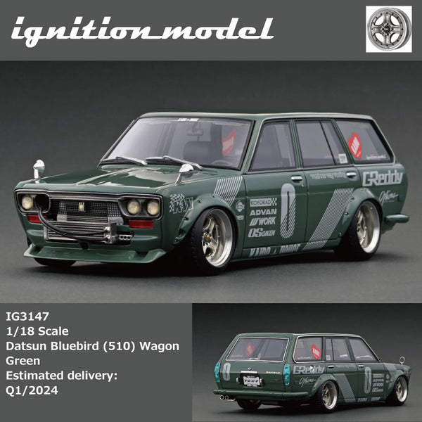 PREORDER Ignition Model 1/18 Datsun Bluebird (510) Wagon Green IG3147 (Approx. Release Date : Q1 2024 subject to manufacturer's final decision)