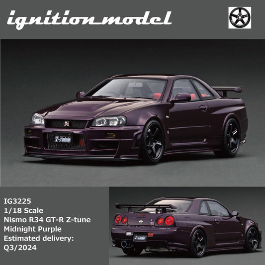 PREORDER Ignition Model 1/18 Nismo R34 GT-R Z-tune Midnight Purple IG3225 (Approx. Release Date : Q4 2024 subject to manufacturer's final decision)