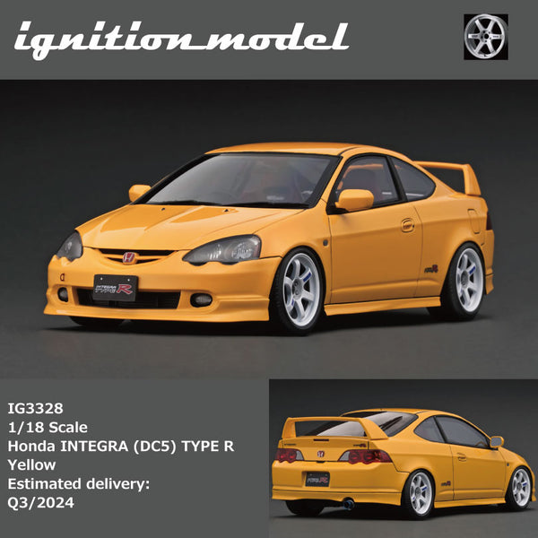 PREORDER Ignition Model 1/18 Honda INTEGRA (DC5) TYPE R  Yellow IG3328 (Approx. Release Date : Q4 2024 subject to manufacturer's final decision)