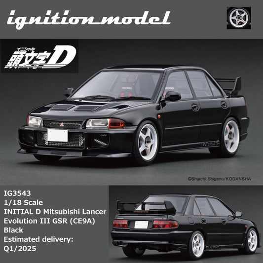 Ignition Model 1/18 INITIAL D Mitsubishi Lancer Evolution III GSR (CE9A) Black IG3543
