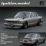 PREORDER Ignition Model 1/18 Nissan Skyline 2000 GT-R (KPGC10) Silver IG3613 (Approx. Release Date : Q1 2025 subject to manufacturer's final decision)