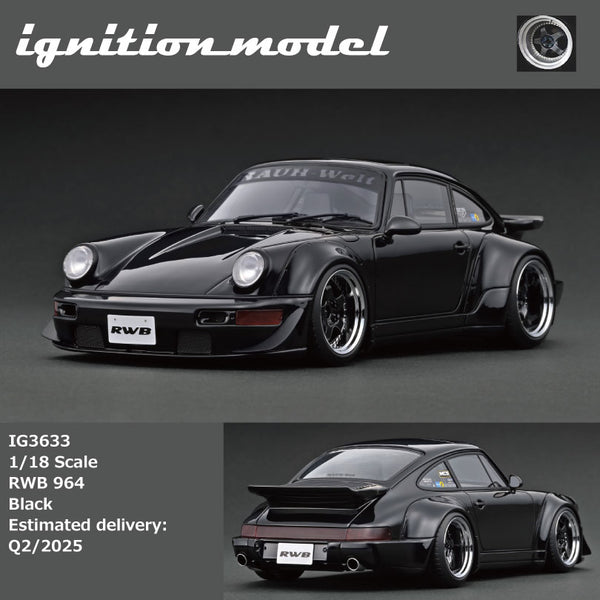 PREORDER Ignition Model 1/18 RWB 964 Black IG3633 (Approx. Release Date : Q2 2025 subject to manufacturer's final decision)