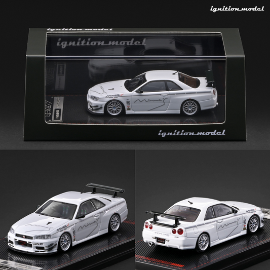 PREORDER Ignition Model 1/64 Nissan Skyline GT-R Mine's (R34) White IG4092 (Approx. Release Date : Q2 2027 subject to manufacturer's final decision)