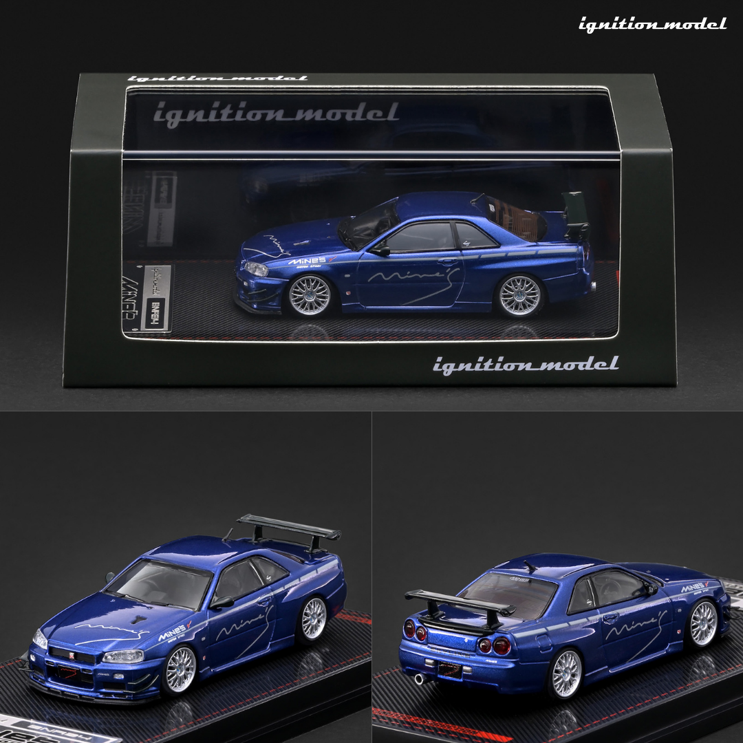 PREORDER Ignition Model 1/64 Nissan Skyline GT-R Mine's (R34) Blue Metallic IG4094 (Approx. Release Date : Q2 2027 subject to manufacturer's final decision)