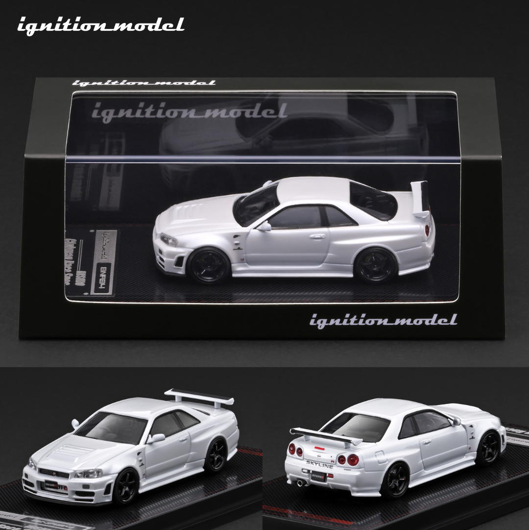 PREORDER Ignition Model 1/64 Nissan Skyline GT-R (BNR34) NISMO customized White Metallic IG4175 (Approx. Release Date : Q3 2026 subject to manufacturer's final decision)