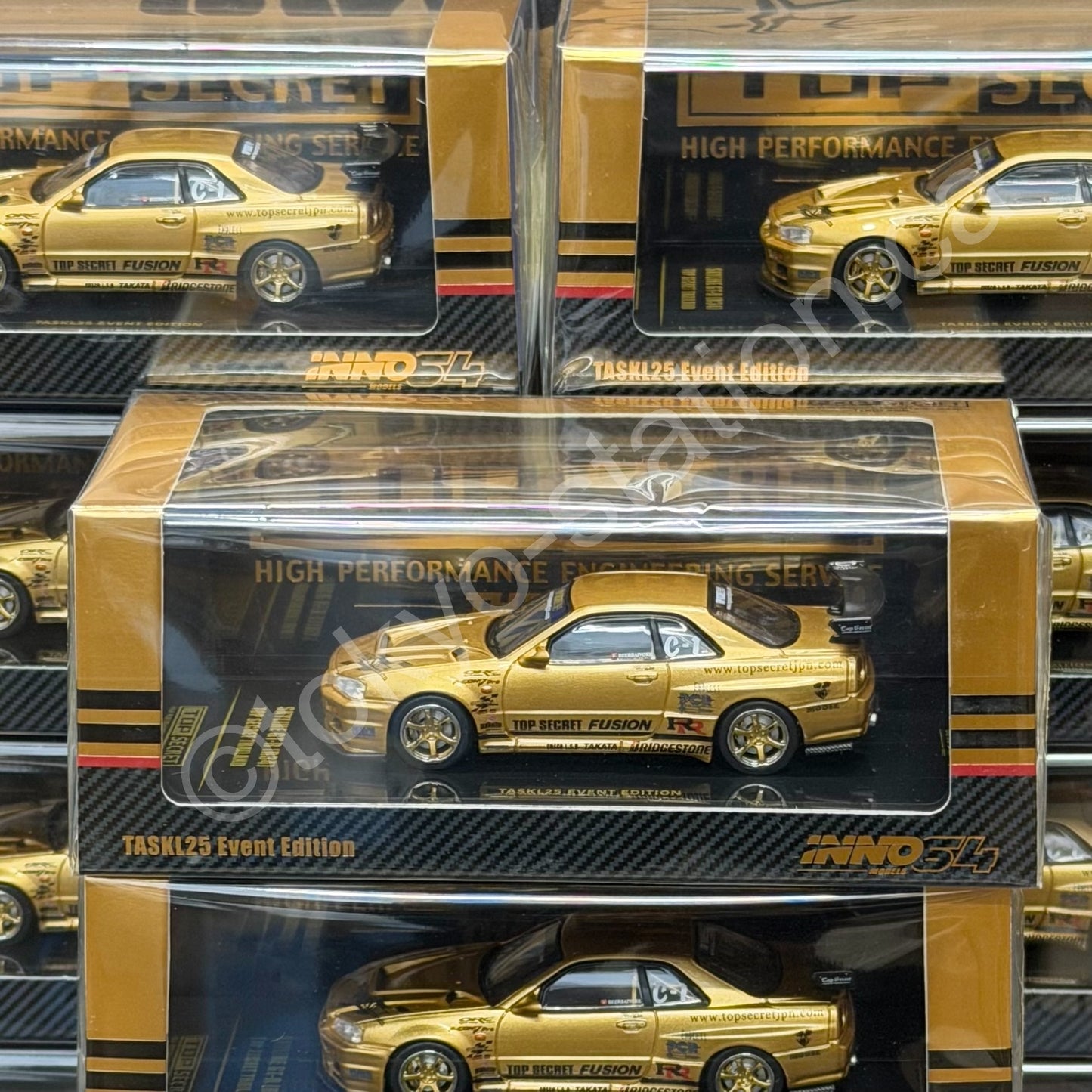 INNO64 1/64 SKYLINE GT-R (R34) GOLD TOP SECRET THAILAND TASKL25 Event Edition IN64-R34TSTH-TASKL25