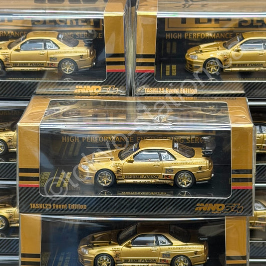 INNO64 1/64 SKYLINE GT-R (R34) GOLD TOP SECRET THAILAND TASKL25 Event Edition IN64-R34TSTH-TASKL25