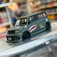 BM Creations 1/64 Toyota 2000 bB - Matte Green + P40 Tiger Pattern RHD Limited Edition 64B0382