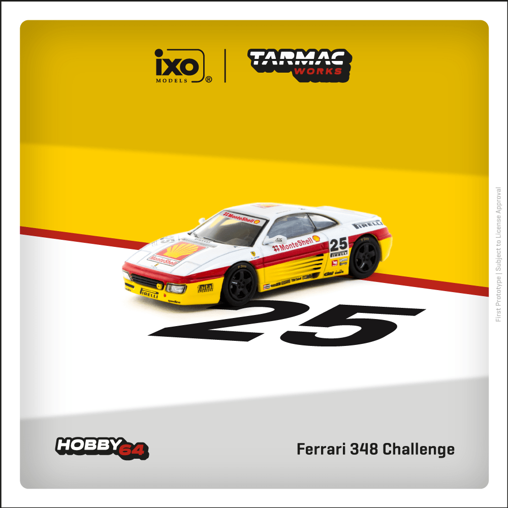 TARMAC WORKS HOBBY64 1/64 Ferrari 348 Challenge Italian GT 1994 Oscar Larrauri T64-082-94IGT25
