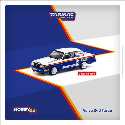TARMAC WORKS HOBBY64 1/64 Volvo 240 Turbo Malaysian Group A Championships 1987 Winner Per-Gunnar Andersson 	T64-050-87MAL04