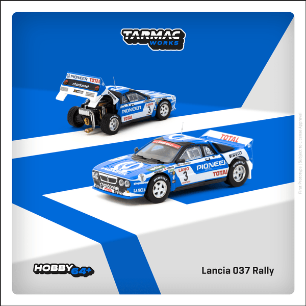 PREORDER TARMAC WORKS  HOBBY64+  1/64 Lancia 037 Rally Ypres 24 Hours Rally 1983 J.C. Andruet / F. Sappey T64P-TL002-83YR03 (Approx. Release Date :  March 2025 subject to manufacturer's final decision)