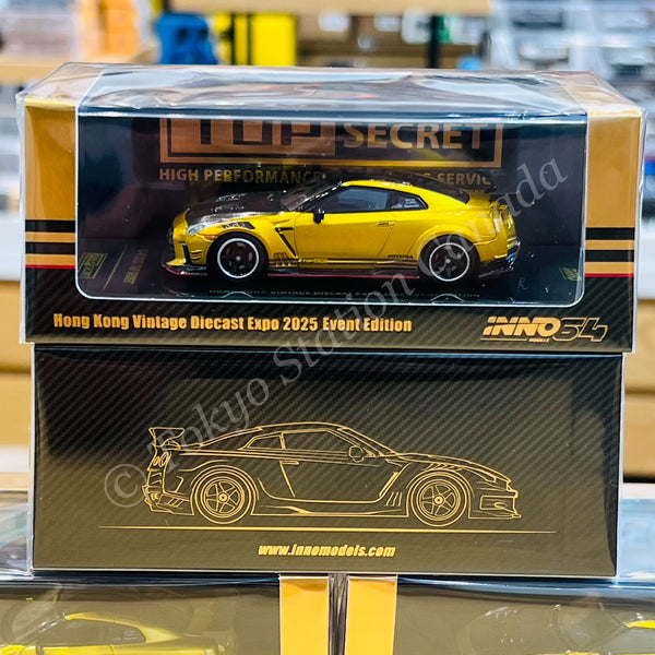 INNO64 1/64 GT-R (R35) TOP SECRET Black Carbon (HK VDX 2025) Exclusive Model IN64-R35TS-HKVDE25