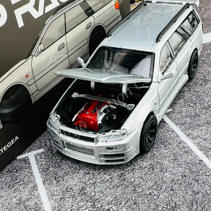 POPRACE 1/64 Nissan Stagea Silver PR64-NR34-STSIL