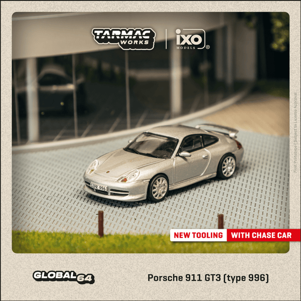 PREORDER TARMAC WORKS GLOBAL64 1/64 Porsche 911 GT3 (type 996) Silver T64G-069-SL (Approx. Release Date :  APRIL 2025 subject to manufacturer's final decision)