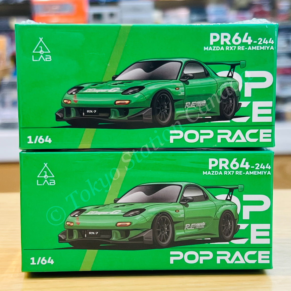 POPRACE 1/64 Taiwan LAB Exclusive Event Model MAZDA RX7 RE-AMEMIYA PR6 ...