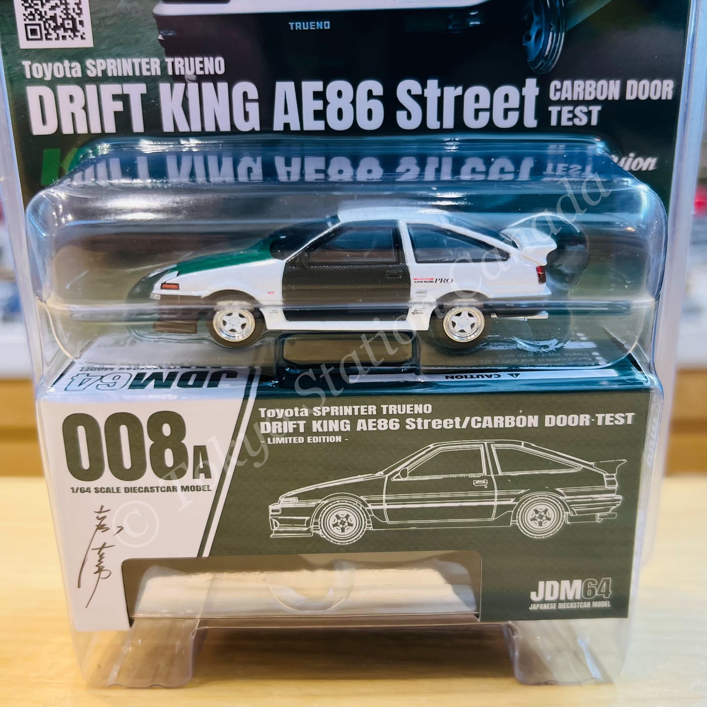 HOBBY JAPAN JDM64 1/64 Toyota Sprinter Trueno Drift King AE86 Street Carbon Door - Test (Hong Kong Toycar Salon 2025 Exclusive Edition) HJDM008A-1V