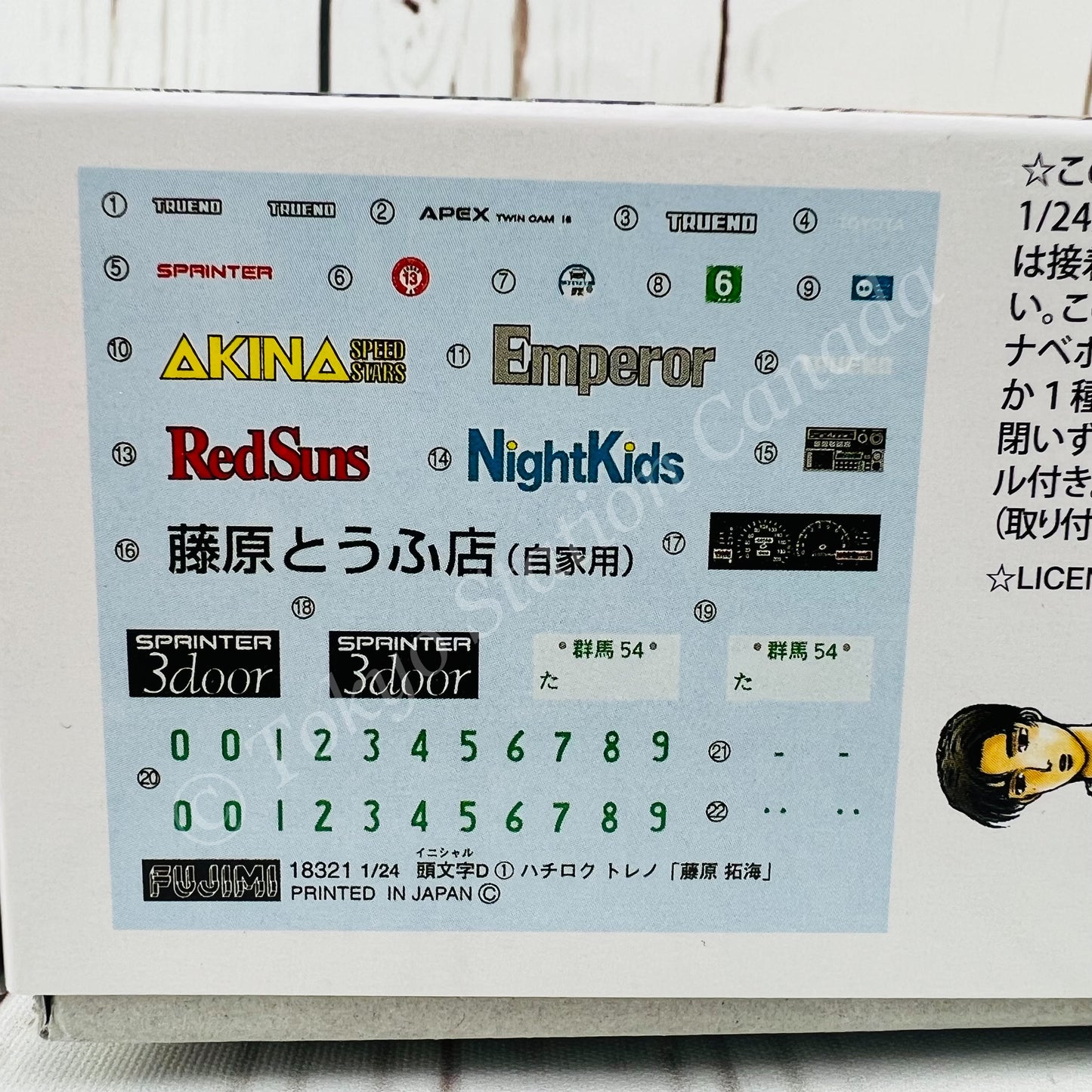 FUJIMI 1/24 Initial D TAKUMI FUJIWARA 1983 Early Stage 1600GT APEX AE86