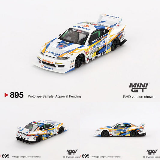 MINI GT 1/64 Nissan LB-Super Silhouette S15 SILVIA #555 2023 Formula Drift Japan MGT00895-BL