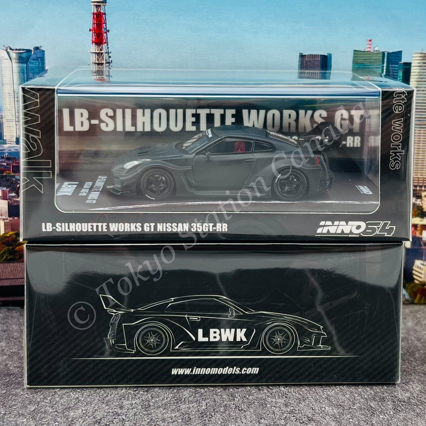 INNO64 1/64 NISSAN GT-R (R35) LBWK SUPER SILHOUETTE 35GT-RR Full Carbon IN64-LBWKR35-FC