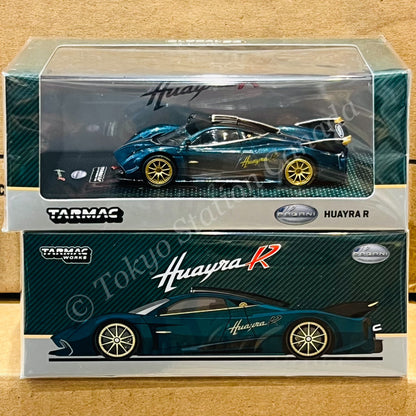 TARMAC WORKS GLOBAL64 1/64 Pagani Huayra R Turquoise Carbon Fiber (Exclusive Model at Exotics on Broadway car show in USA) T64G-TL035-TCF