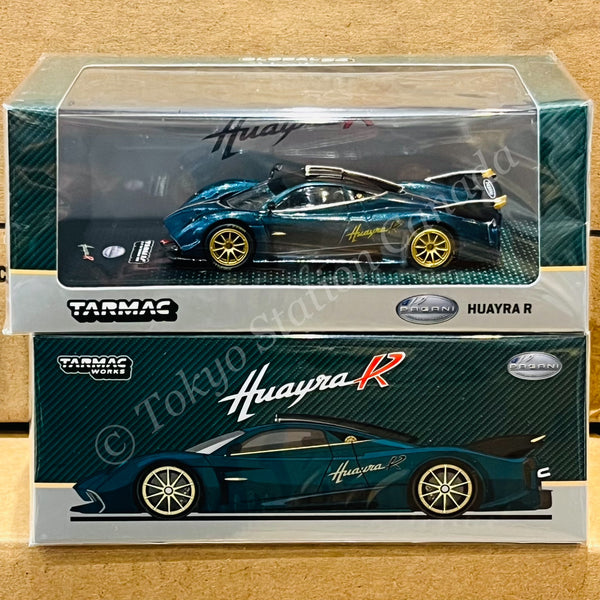 TARMAC WORKS GLOBAL64 1/64 Pagani Huayra R Turquoise Carbon Fiber (Exclusive Model at Exotics on Broadway car show in USA) T64G-TL035-TCF