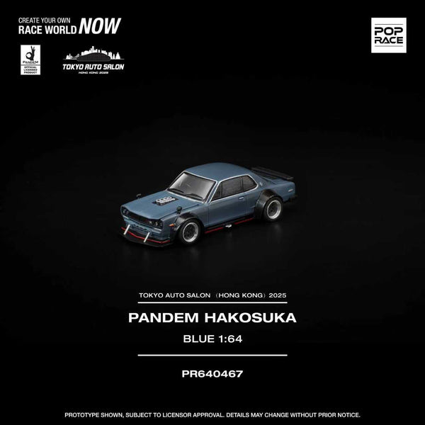 PREORDER POPRACE 1/64 Pandem Hakosuka BLUE TASHK 2025 Exclusive Mode PR640467 (Approx. Release Date: JAN 2026 and subject to the manufacturer's final decision)