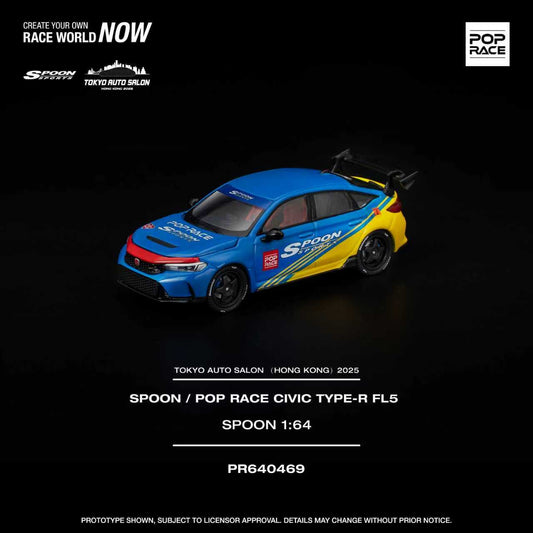POPRACE 1/64 SPOON / POP RACE CIVIC TYPE-R FL5 SPOON TASHK 2025 Exclusive Model PR640469