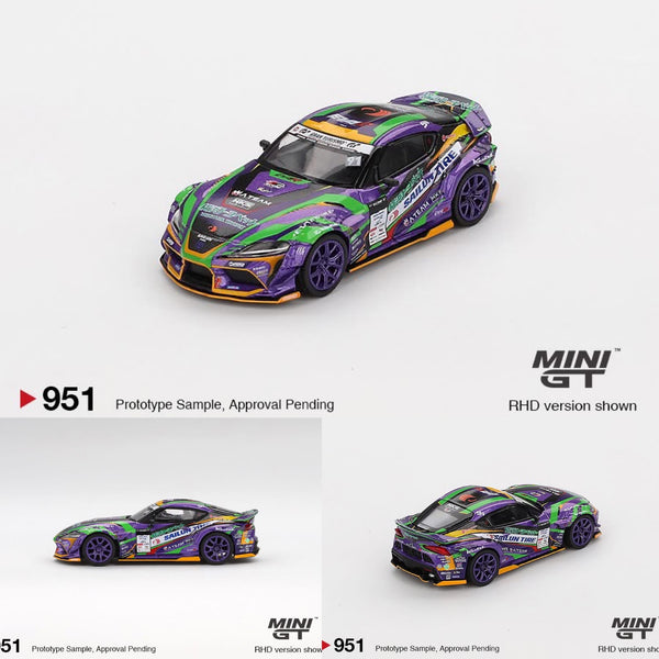 PREORDER MINI GT x EVANGELION RACING Japan Exclusive 1/64 Toyota GR Supra KUHL 2021 D1GP EVANGELION RACING / D1 Blister Pack MGT00951-BL (Approx. Release Date : Q2 2025 subject to manufacturer's final decision)