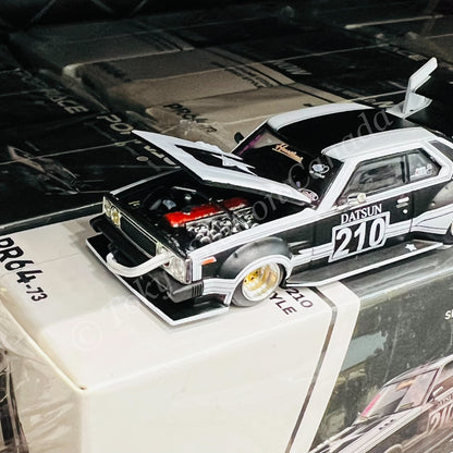 POPRACE 1/64 Skyline C210 Kaido Racer - Bosozoku Style Matt Black PR640073