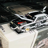 POPRACE 1/64 Skyline C210 Kaido Racer - Bosozoku Style Matt Black PR640073