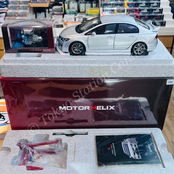MOTORHELIX 1/18 Honda Civic Type R FD2 2007 Late Version Super Premium Deep Metallic Silver M85405